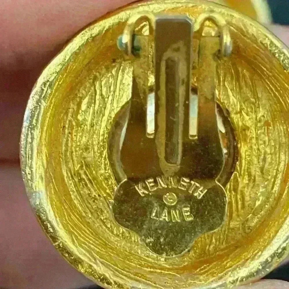 Kenneth Jay Lane KJL Vintage 60-70s Quality Costume Jewelry Earrings - Picture 2 of 3